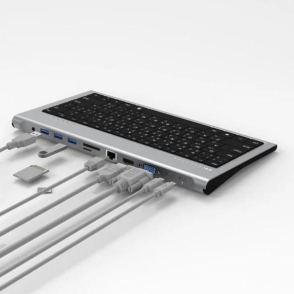 BEBAS ONGKIR - FEELTEK Usb C OTG Hub Keyboard 11 in 1 Hub HDMI 4K VGA RJ45 100W PD