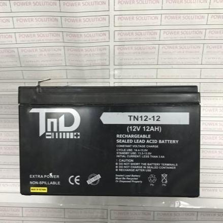 Aki UPS Baterai Kering VRLA Battery SLA TND 12-12 Battery TND 12V 12Ah TN12-12 TND 12 Volt 12 Ampere