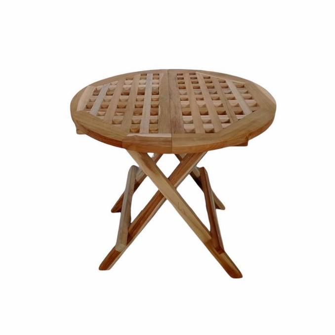 NEW - Meja lipat bulat cafe teras outdoor