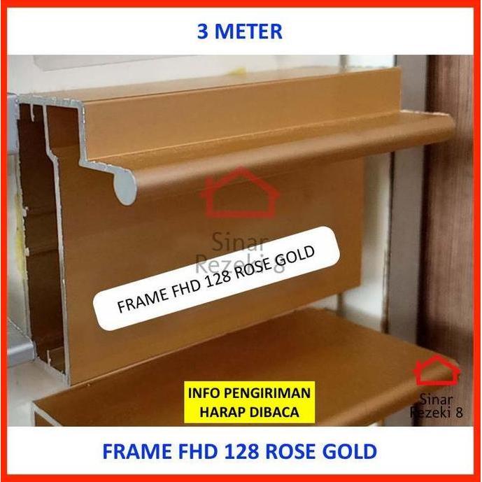 PROMO DISKON - Profil Tarikan Handle FHD 128 GOLD Aluminium Frame Kitchen Lis Edging