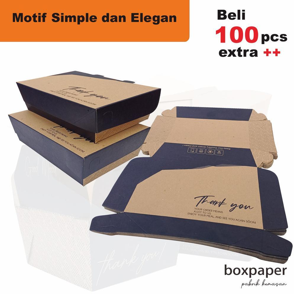 HOT SALE PAPER LUNCH BOX SIZE ( L )  KRAFT LAMINASI  KOTAK DUS MAKAN AYAM NASI GORENG BAKAR GEPREK P
