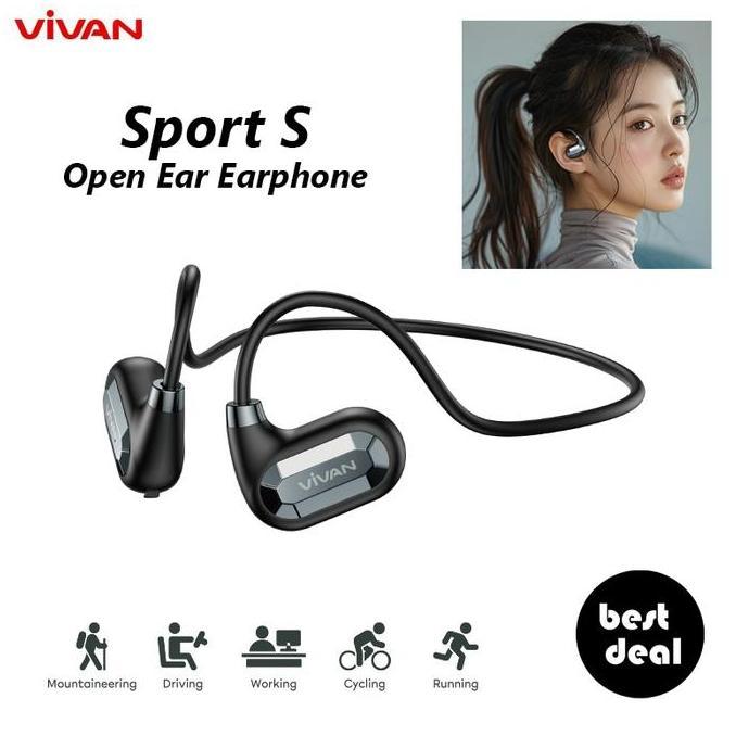 Vivan Sport S Open Ear Comfort Earbuds Sport Earphone Powerful Bass ENC Bluetooth 5.4 (TERBAIK) (TER