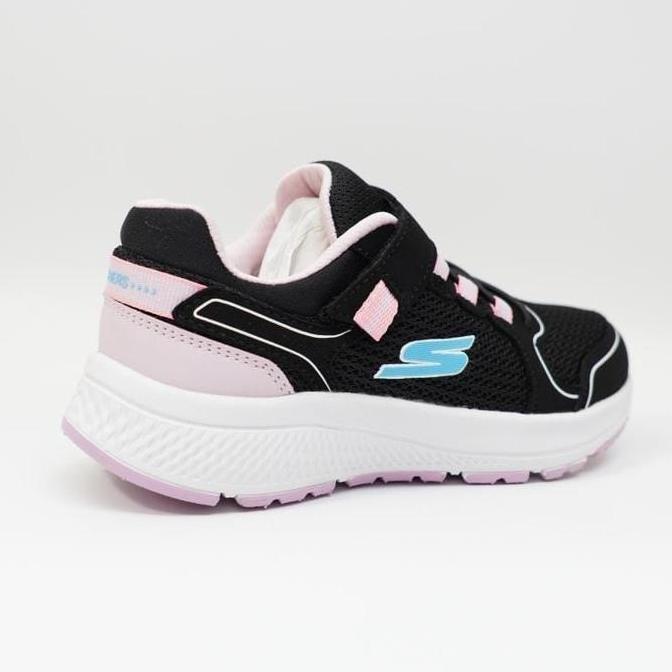 Sepatu Anak Perempuan Sekolah Skechers GoRun Premium Hitam Pink
