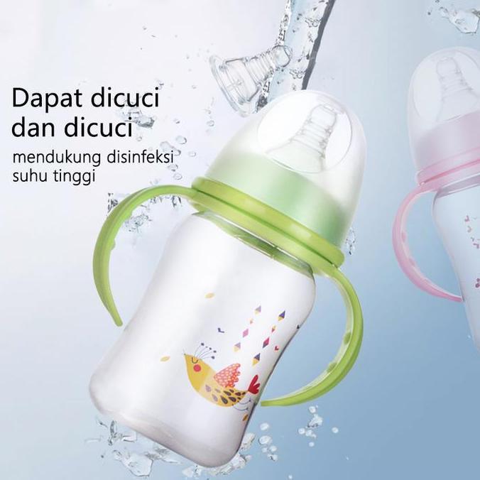 CARDIENAL 240/320ml Botol susu bermulut lebar menyusui Baby Safe Wide Neck Bottle BPA Free  Silikon 