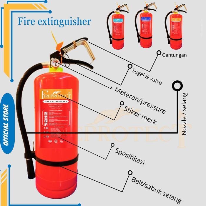 FIRE PROTECT Apar Pemadam Api AF11 Clean Agent 6kg Non-Halon Ramah Lingkungan Cocok untuk Rumah Tang