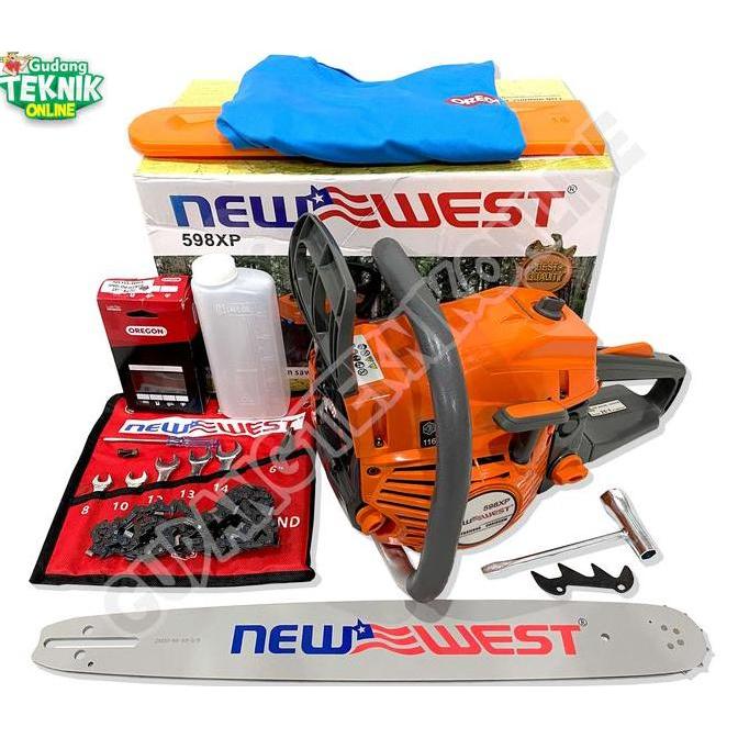 PANGRANGO Mesin Chainsaw Gergaji Kayu NEW WEST 588/598XP 20" 22" Bar Laser Tip Dan Gigi - NEW WEST 5