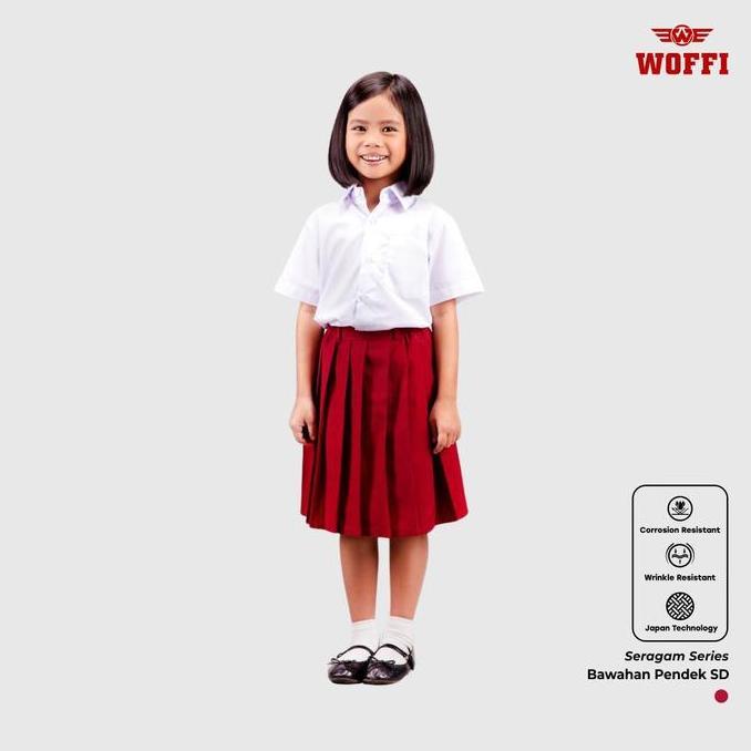 Woffi Seragam SD Rok Plisir Merah