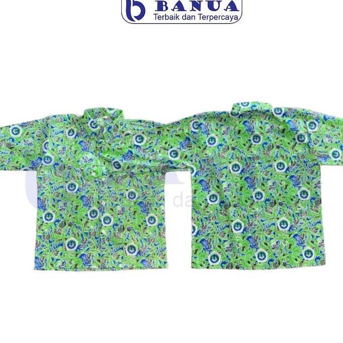 Baju Seragam TK | Seragam Batik TK | Baju Batik Biru Motif Fashion Kemeja
