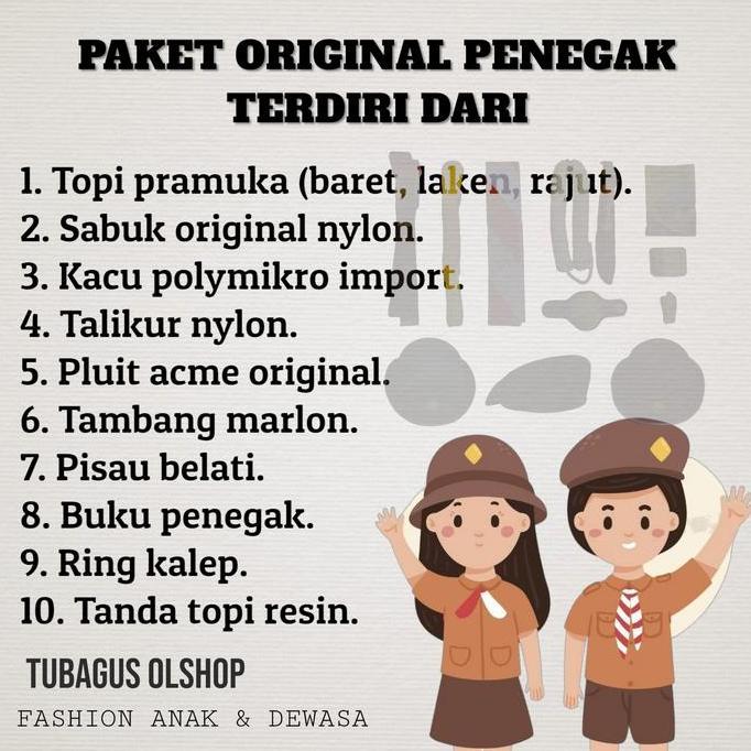 Paket Premium Alat Penegak Perlengkapan Atribut Pramuka SMA Laki Perempuan