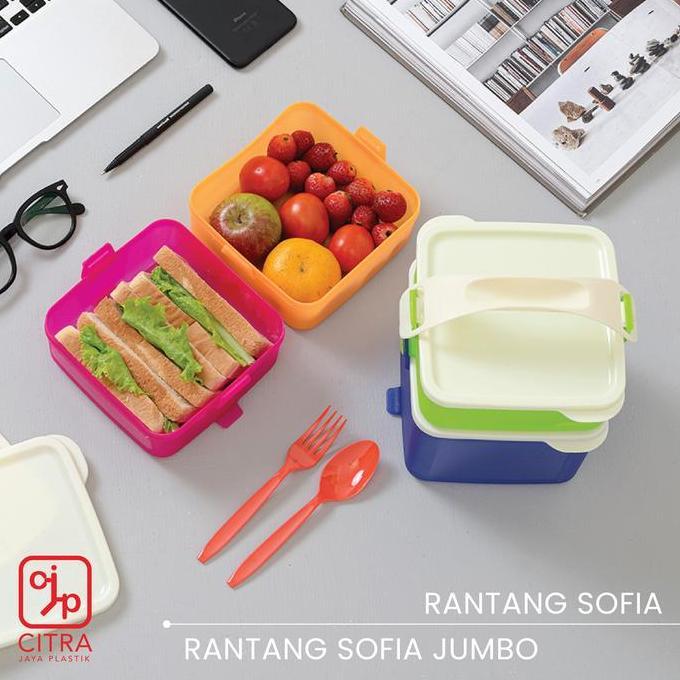 Rantang Plastik Susun 4 Locking system Ukuran Jumbo Rantang Bekal Terlaris