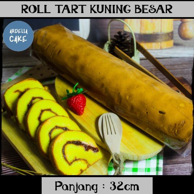 Bolu Gulung Kuning Strawberry / kue Roll Tart Panjang / Selai Strawberry Termurah