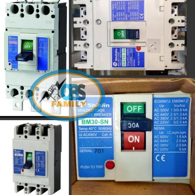 Shihlin Mccb 3Pole 125Ampere 150Ampere 175Ampere 200Ampere 225Ampere 250Ampere Bm250-Cn Molded Case 