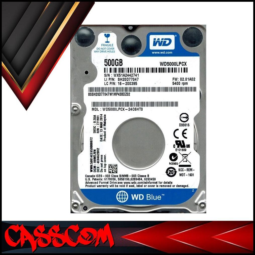 Hdd Wd 500Gb Blue Internal 2.5" Notebook / Hardisk Wd 500 Gb