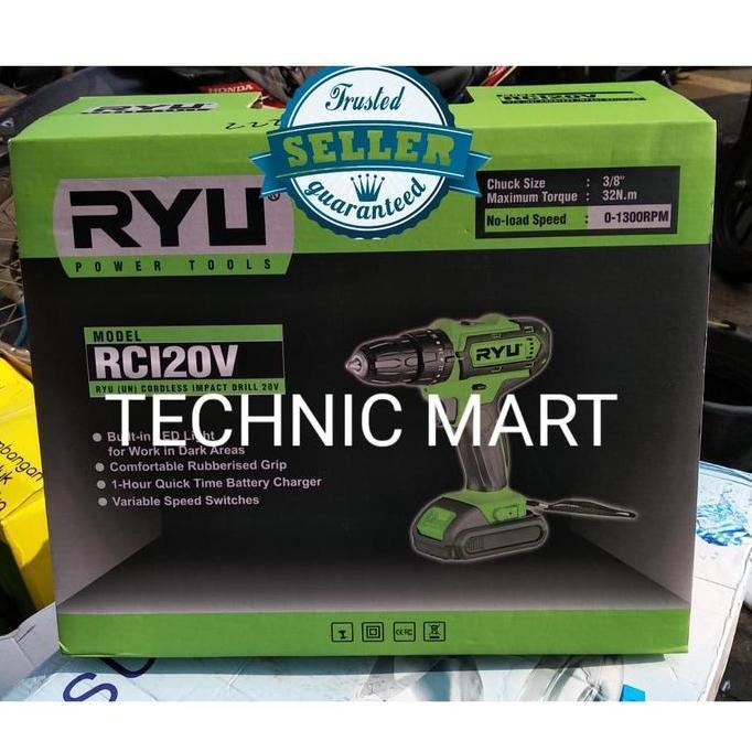 Kokok- Cordless Impact Drill Ryu Rci20V / Rci 20V Mesin Bor Baterai Ryu