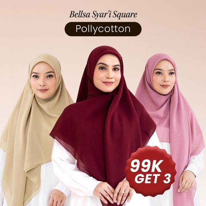 BISMILAHBERKAH100 - ZM ZASKIA MECCA - HIJAB SYARI BELLSA KERUDUNG SEGI EMPAT SQUARE MUSLIM NYAMAN GR