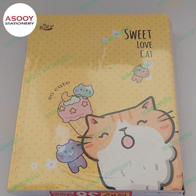Altx- Buku Tulis Kiky 38 Lembar (Isi 10 Buku) ,Motif Di Dalam Garis Tanpa Gambar