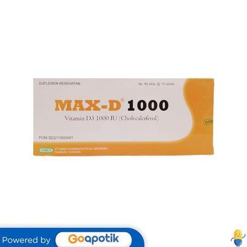 MAX-D VITAMIN D3 1000 IU BOX 100