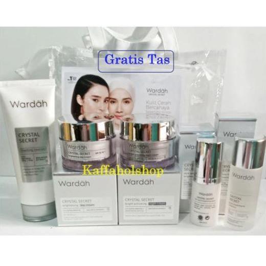 sswwgudang - wardah 1 paket crystal secret 5 produk untuk flek wajah cerah glowing tas