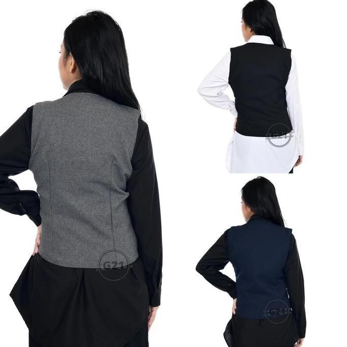 Momi- Vest Kerja Wanita Premium Bahan Nyaman Hitam Navy Abu Rompi Wanita Rompi Kantor