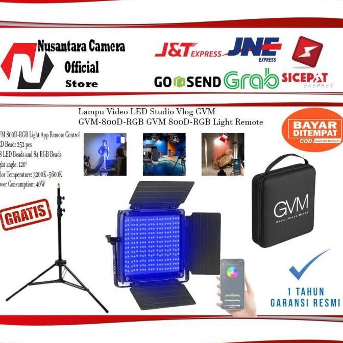 Paket Lampu Video LED Studio Vlog GVM GVM-800D-RGB GVM 800D-RGB Light