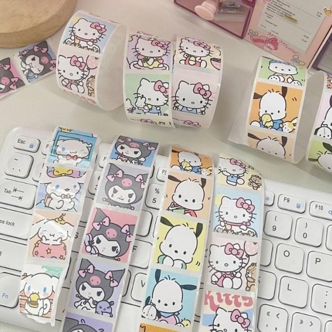 Altx- 200 Lembar Stickers Cartoon Stiker Anak Purple Monster Cute Lucu Rekat