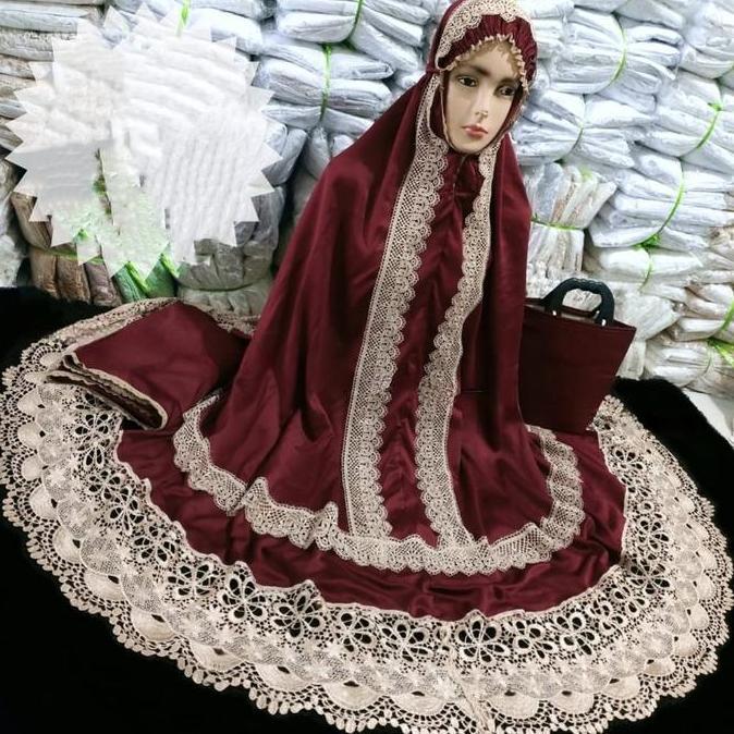 Wkwkpop- Mukena Dewasa Andin Ikatan Cinta Jumbo Kd Full Renda Seroja Terbaru Mukena Prada Princess K