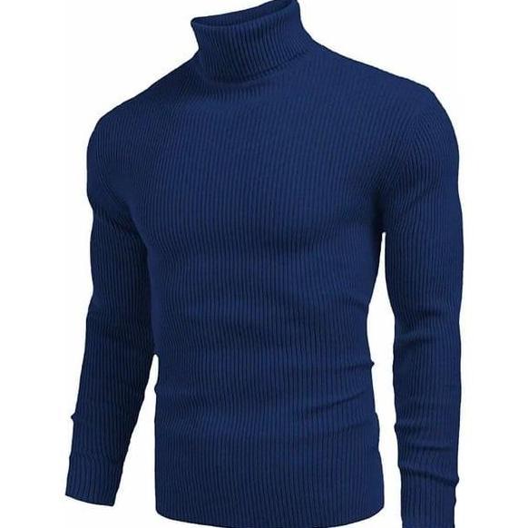 Xxpi- Kaos Rib Turtleneck Premium Pria Lengan Panjang Knitwear Tebal