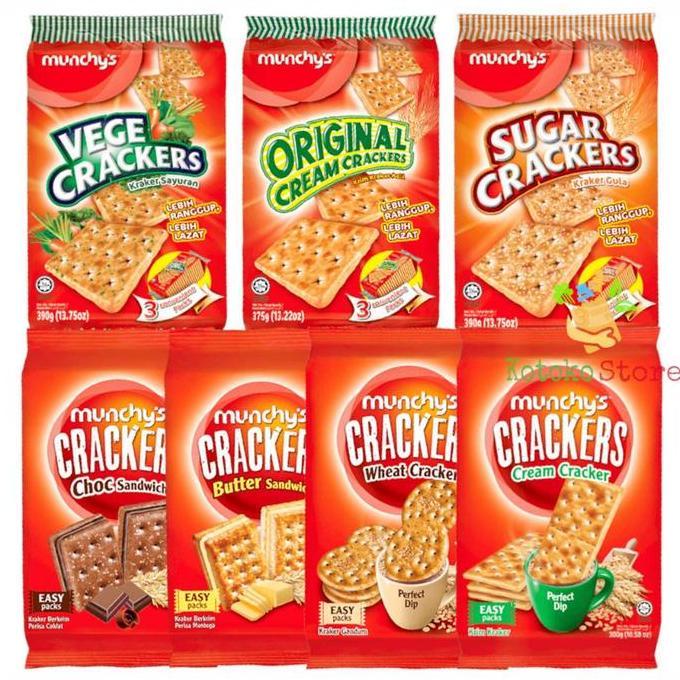 Ready  Munchy's Biskuit Cream Crackers Sugar Crackers Wheat Crackers / Munchys Biskuit Sandwich / Mu