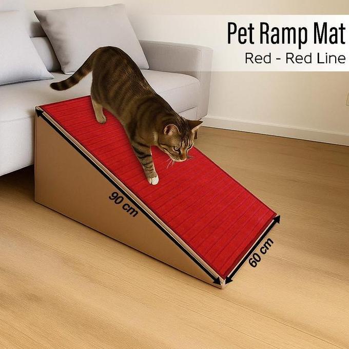 TERBARU - PET RAMP MAT - Karpet Alas Dog Ramp, Alas Cat Ramp 60x90CM Premium Mat RED - RED LINe