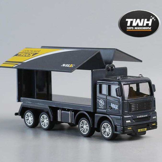 Wasingten- Twh Mainan Mobil Box Wingbox Wings Truck Container Transporter Inertia Hadiah & Koleksi C