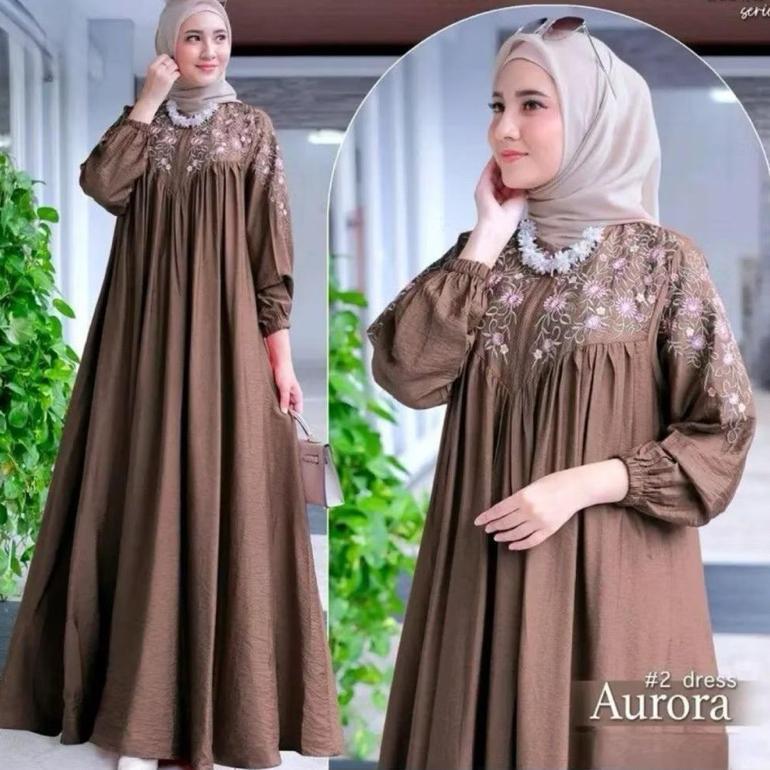 DISKON GAMIS BORDIR KATUN RAYON TWILL PREMIUM LD 120CM WARNA HITAM DAN PUTIH GAMIS JUMBO / GAMIS LEB
