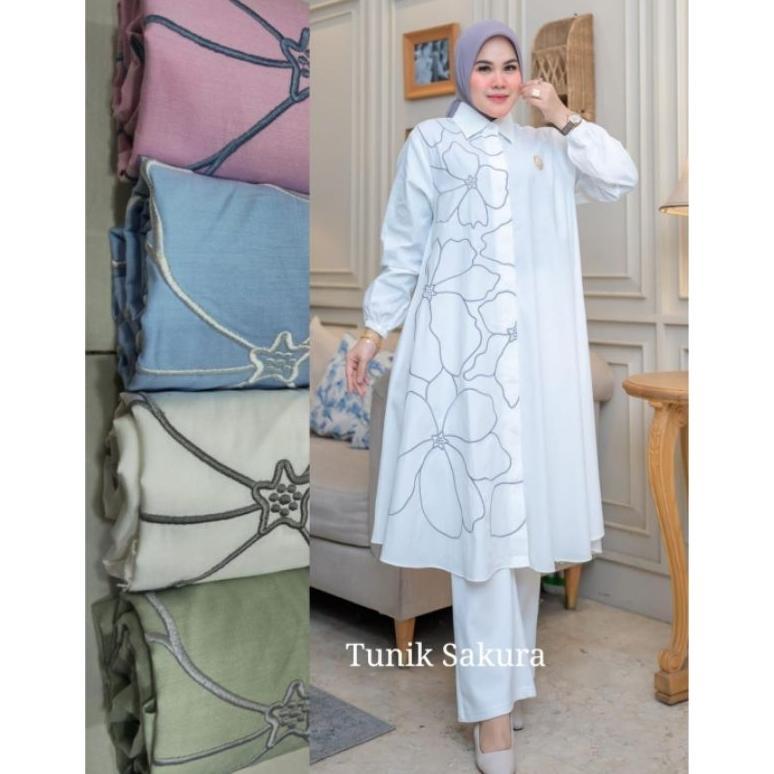 BEST SELLER WINODY TUNIK SAKURA KATUN TOKAI ALL SIZE