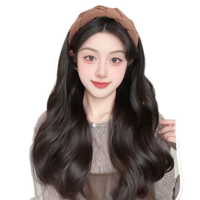 Aegyoshoppe - Wig Bando Korea H2105W Wavy Rambut 80 Cm Fiber Jepang Kanekalon Premium Matte Kualitas