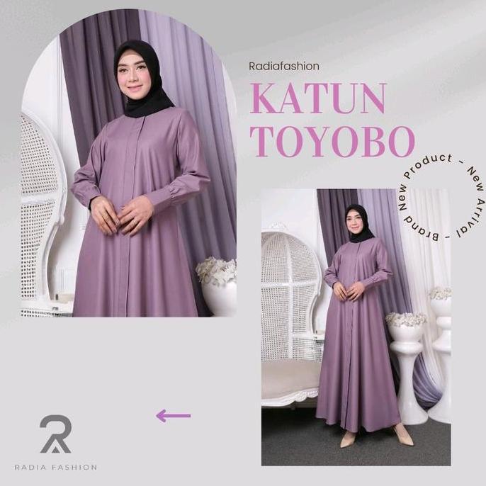 Radiafashion Gamis Toyobo Premium Polos Hitam Navy Katun Wanita Muslim Atasan Formal Nyaman - Dress