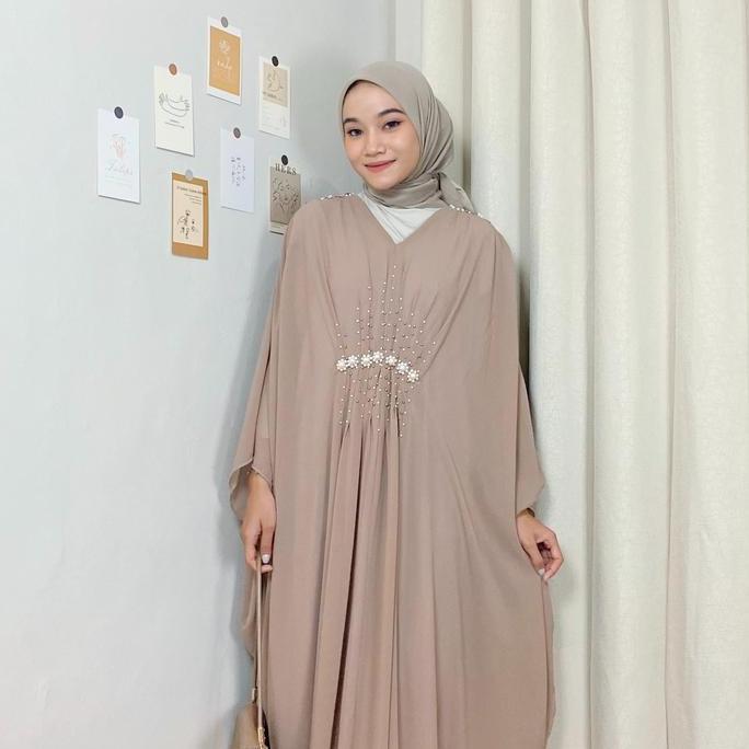 Missnomi - Shelma Kaftan - Kaftan Muslin - Kaftan Lebaran - Kaftan Wanita Ceruty Muslim Panjang Paye
