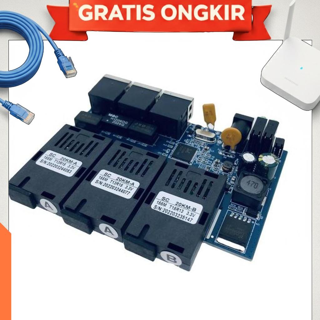 Media Converter 3 Fo 3 Lan Pcb Konverter