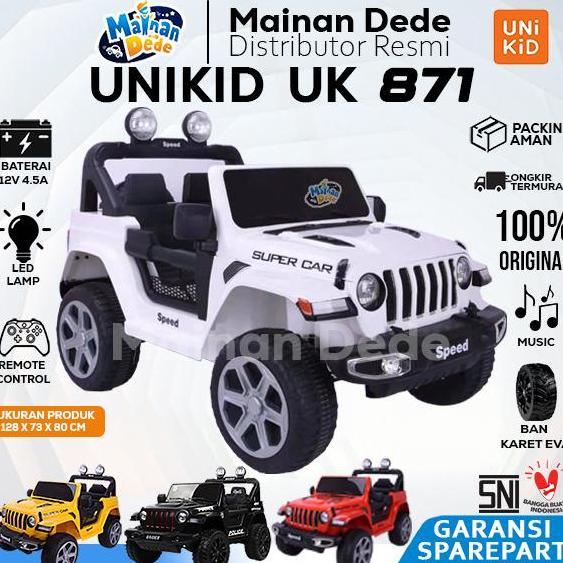Zz99- Yukita Mainan Mobil Aki Anak Super Jeep Rubicon 938 4X4 Ban Karet Musik Mp3 Bluetooth Port Mem
