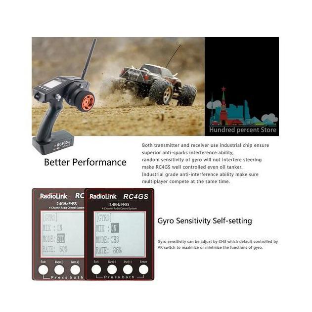 Zz99- Radiolink Rc4Gs 2.4G 4Ch Gun Controller Transmitter