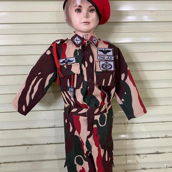 Baju loreng pasukan khusus Kopassus Kostum tentara Kopassus baret merah anak (TERBAIK) (TERBARU) (TE