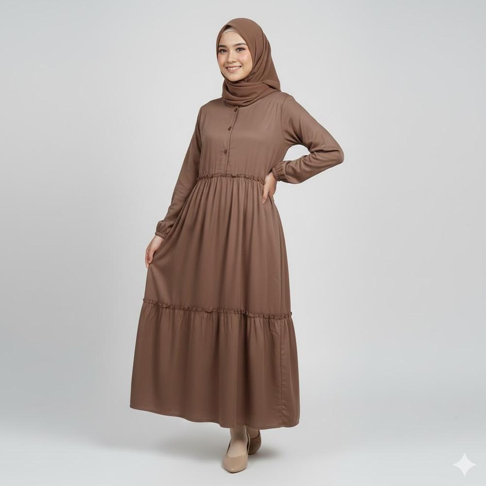 RILLEY - Gamis Daniqa | Gamis Wanita Adem Bahan Rayon Twill