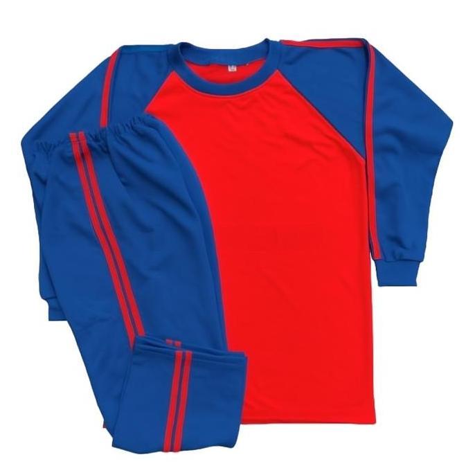 Kaos Olahraga Anak PAUD TK SD SMP SMA JOMBO Warna Biru Benhur & Merah Bahan Tebal Adem untuk Aktivit