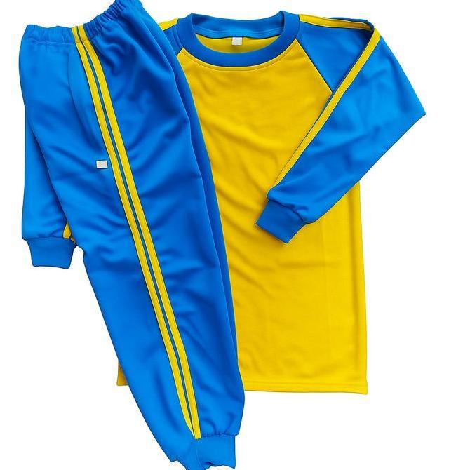Kaos Olahraga Anak TK SD SMP SMP/JOMBO Warna Biru Kuning | Turkish Kuning  Bahan Nyaman Cocok untuk 