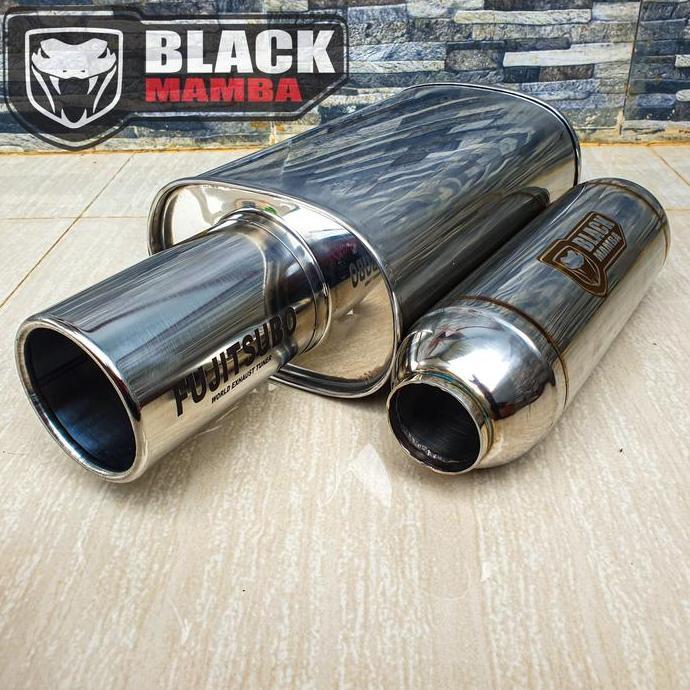 KNALPOT MOBIL FUJITSUBO JUMBO PLUS RESONATOR ORIGINAL BLACK MAMBA ORIGINAL DAN TERPERCAYA