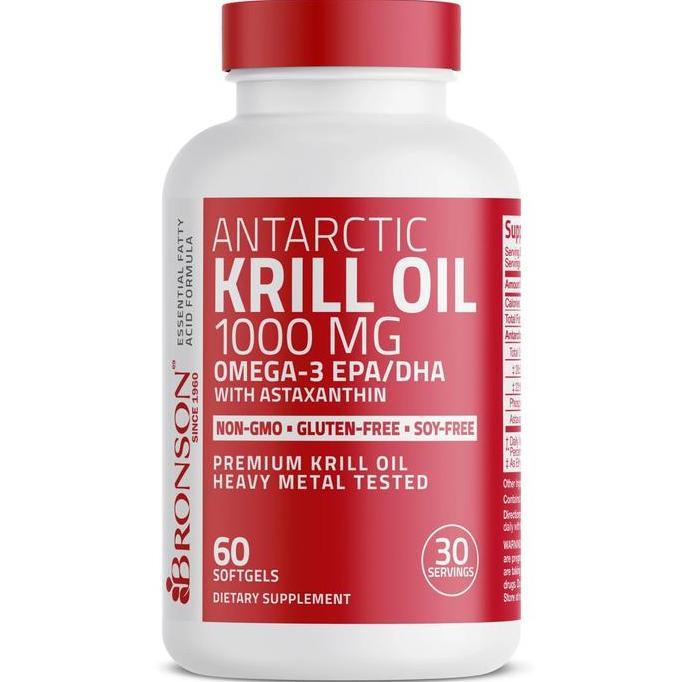 Bronson Antarctic Krill Oil 1000mg Omega 3 + Phospholipids Astaxanthin