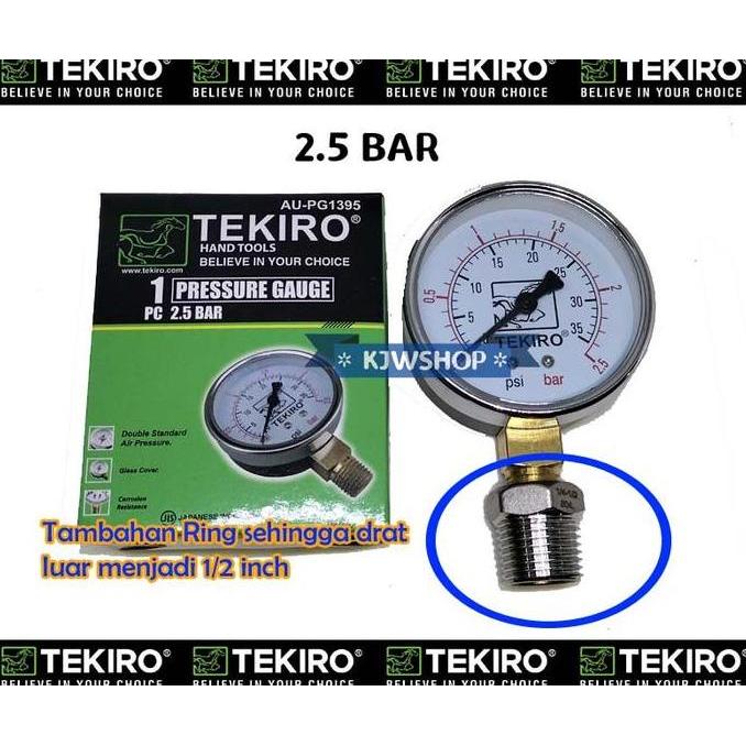 DepinLia4 - TEKIRO Tekiro Pressure Gauge Pengukur Tekanan Angin Air Manometer Tekiro 1/2 Inch 1 BAR 