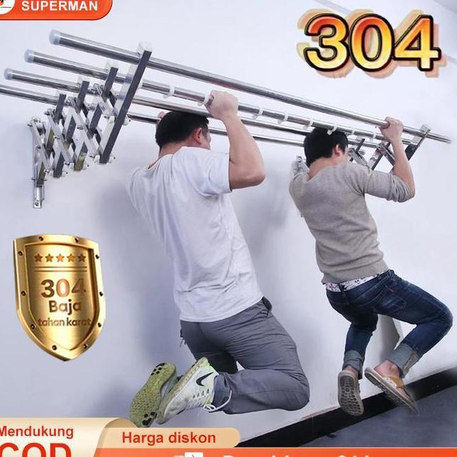 Jemuran Lipat Dinding Stainless Jemuran Baju Pakaian Dinding Rak Jemuran Tembok Gantungan Jemuran Je