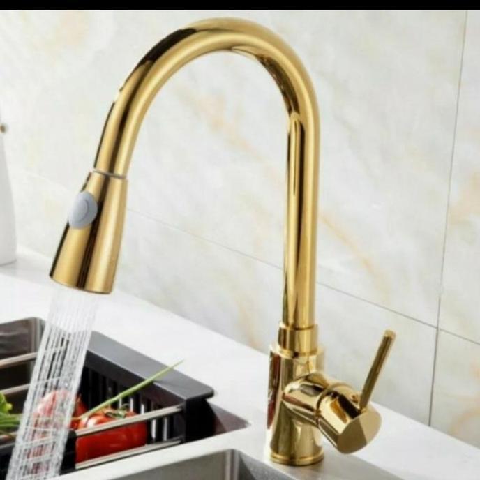 kran panas dingin tarik gold / kran pantry gold