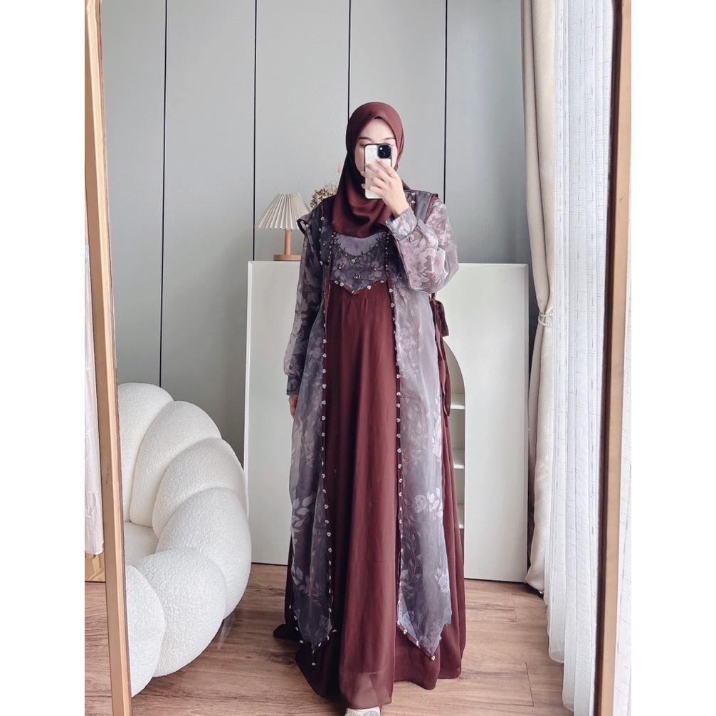 CANDY LADY Kalivah Beads Maxi / Gamis Motif Wanita Terbaru Dress Gamis Lebaran Premium Bestseller