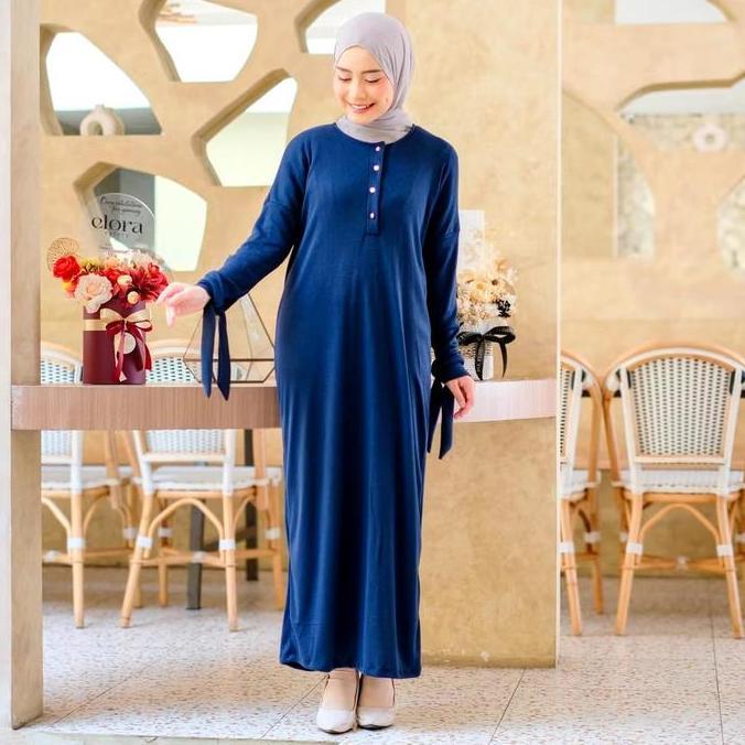 Mybamus Naila Knit Batwing Dress Knit Wanita Gamis Knit Busui Dress Knit Premium Gamis Oversize Reko