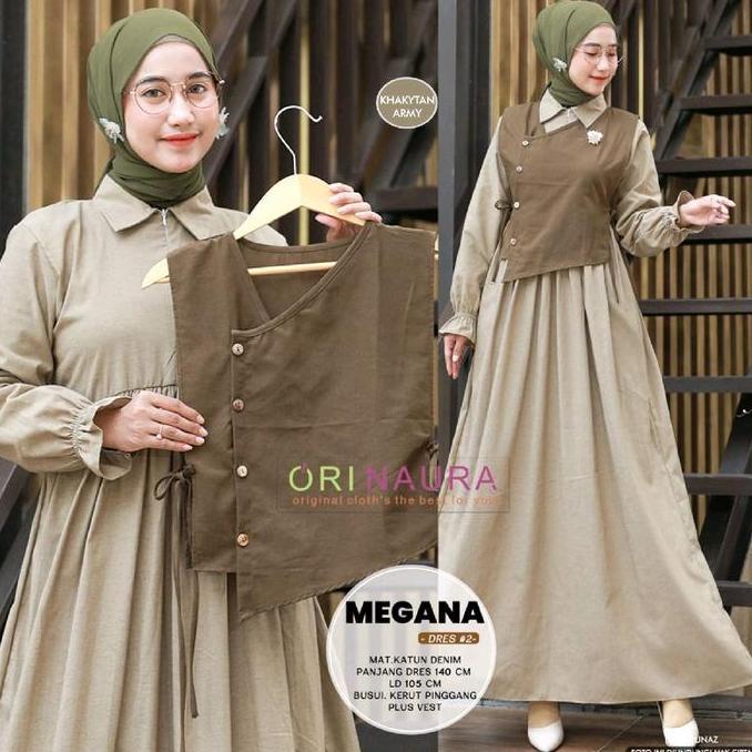 Willply Megana Dres #2 & #3 - Gamis Kekinian Dres Plus Outer Polos Bahan Katun Denim & Denim Twill B